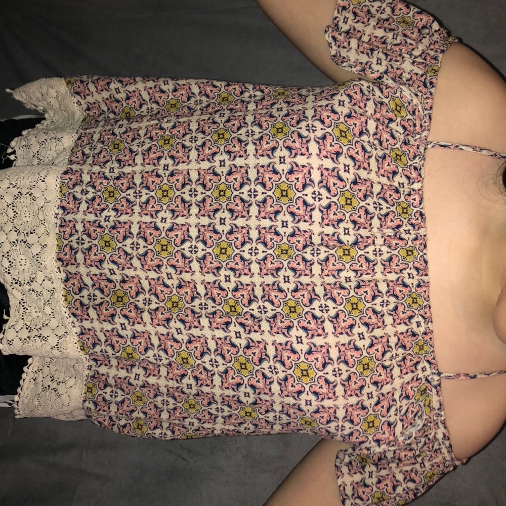 A flowy patterned blouse